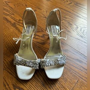 Badgley Mischka Silver Embellished Heels